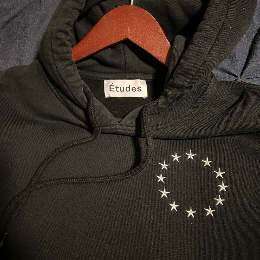 Etudes Studio Black Crewneck Hoodie Men’s Medium Black White Stars